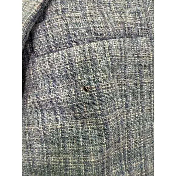 Sandro Blue Nars Blazer Size 42 Missing Buttons w/ Hole & Stains